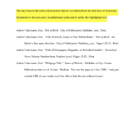 MLA Paper with Works Cited and Instructions Works Cited