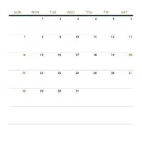 May Monthly Calendar