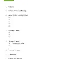 Meeting Agenda for Clubs and Organizations Meeting Agenda for Clubs and Organizations Page One