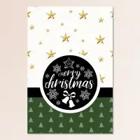 Merry Christmas with Stars Vintage Christmas Card Template Merry Christmas with Stars Vintage Christmas Card