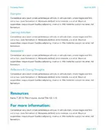 Modern Lesson Plan with Large Header Page Two