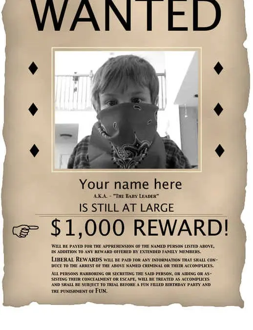 Old-Fashioned Wanted Poster with Photo