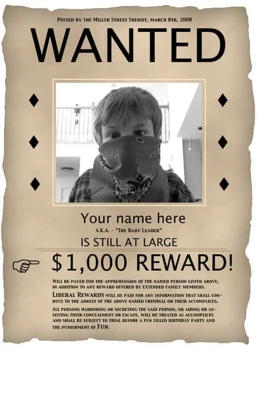 Old-Fashioned Wanted Poster with Photo
