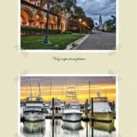 Photo Album on Green Background Two Pictures