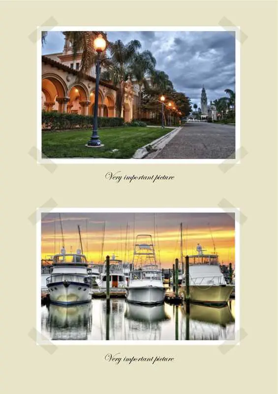 Photo Album on Green Background Two Pictures