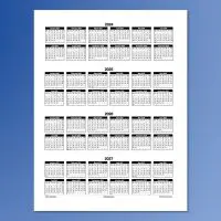 Portrait 2024-2027 Four Year Yearly Calendar Template