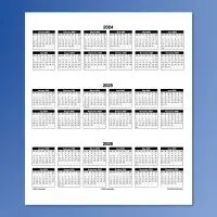Portrait 2024-26 Three Year Yearly Calendar Template for Numbers