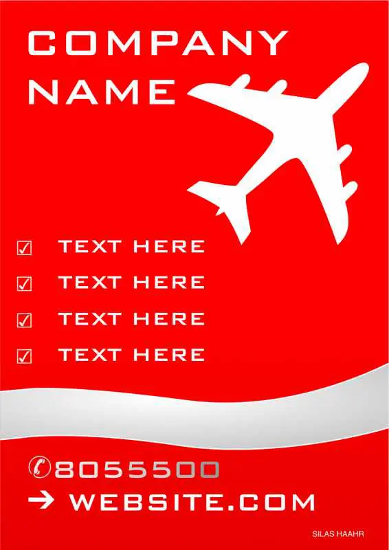 Red and White Airplane Poster