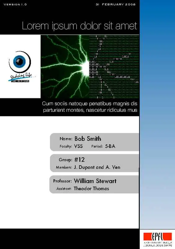 Scientific Lab Report Cover Page
