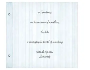 Scrapbook Set with Dedication Page Dedication