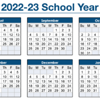 2022-2023 School Year Calendar Template for Numbers