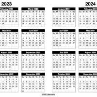 Landscape 2023-2024 Two Year Calendar Template