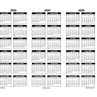 Landscape 2023-2025 Three Year Calendar