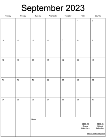 Vertical 2023-2024 Monthly School Calendar Template