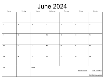2024 Landscape Monthly Calendar Template