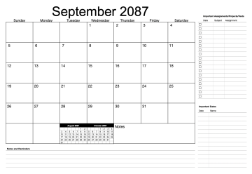 Monthly Academic Calendar for Numbers, Dynamic School Planner