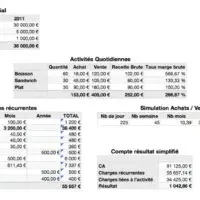Simple Business Budget Worksheet (French)
