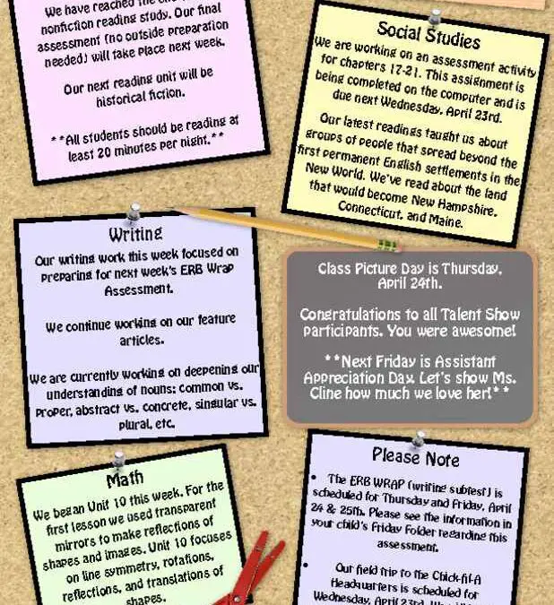Single-Page Classroom Bulletin Flyer