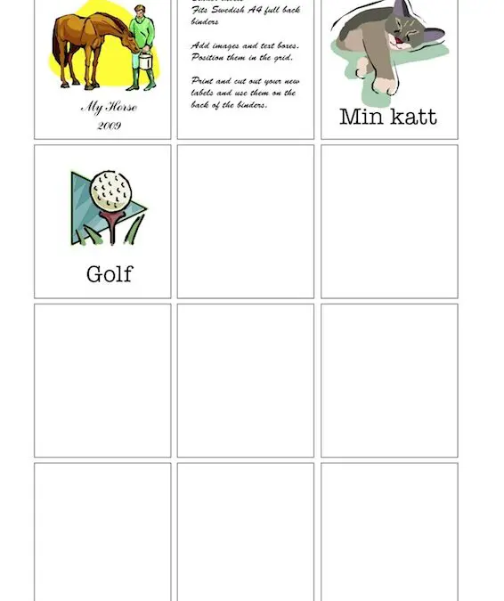 Square Binder Labels (A4)