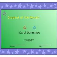 Student of the Month Certificate in Primary Colors