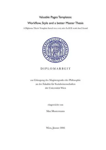 Text-Based Thesis Paper with Cover Cover Page
