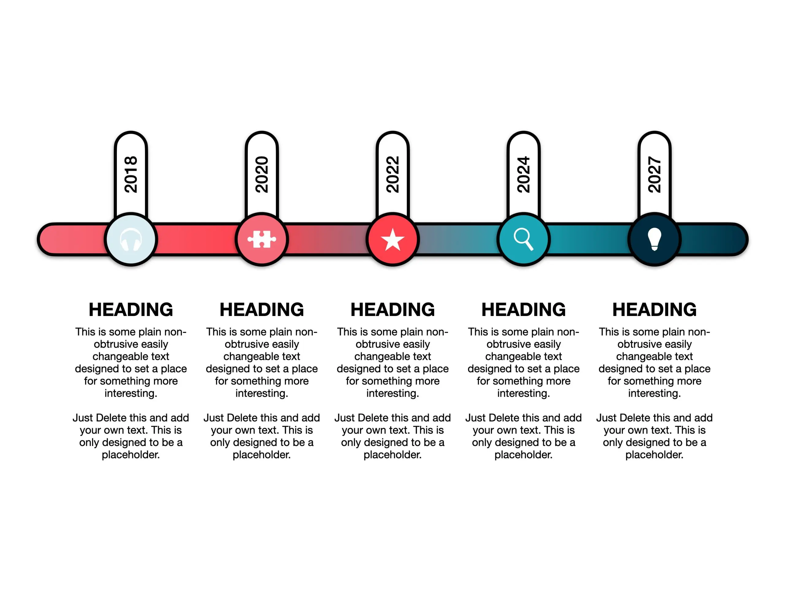 Timeline Vertical Dates Rounded Edges
