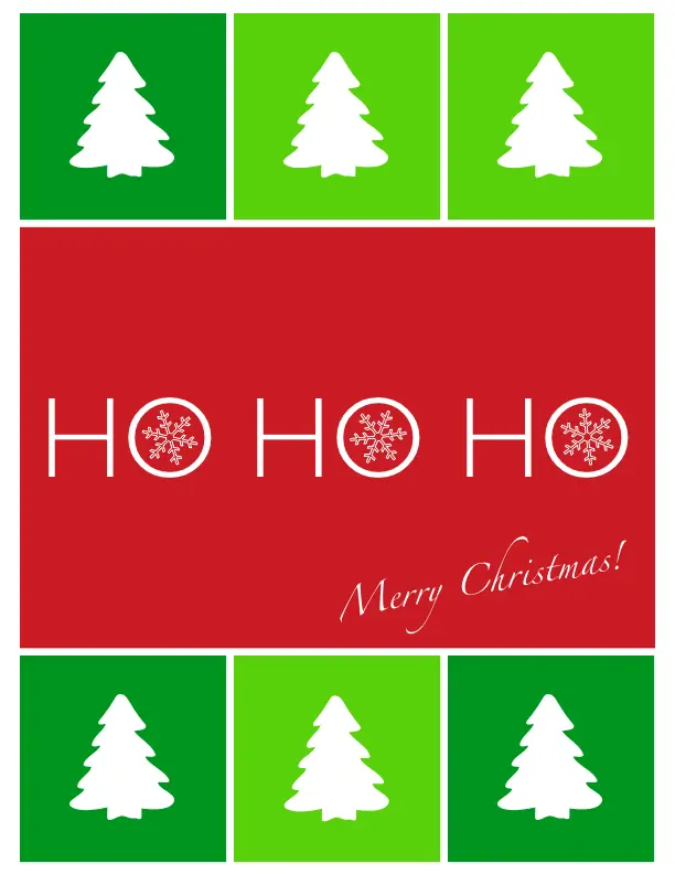 Trees and Snowflakes Holiday Card