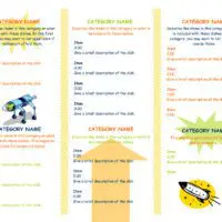 Tri-Fold Takeout Menu with Yellow and Green Accents Inside