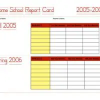 Two-Semester Homeschool Report Card