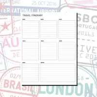 One Week Lined Travel Itinerary Template for Pages One Week Lined Travel Itinerary Template for Pages