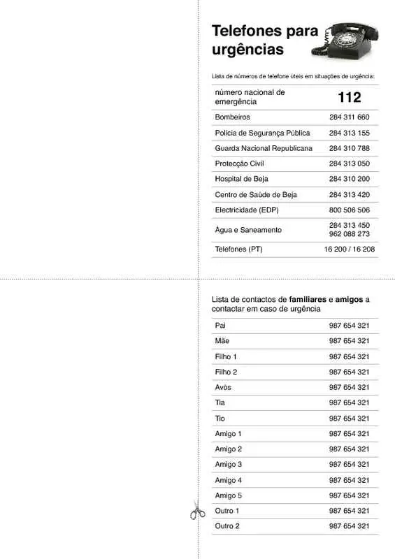 Urgent Telephone Contacts List (Spanish)