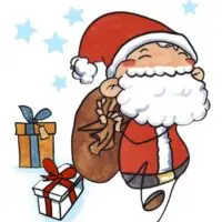 Walking Santa Christmas Card