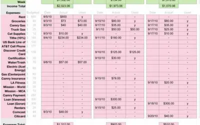 Weekly Financial Planning Worksheet