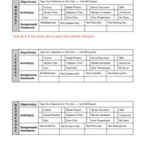 Weekly Lesson Plan Checklist (Portrait) Monday to Wednesday