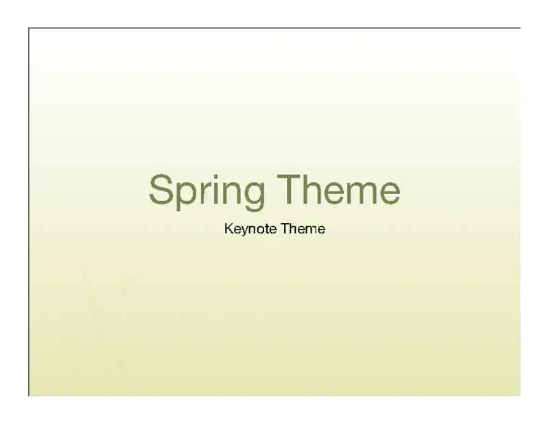 Yellow Spring Accents Keynote Theme