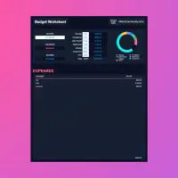 Dark Theme One Page Budget Worksheet Numbers Template