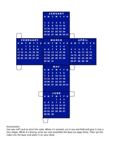 2005 Calendar Cube and Holder Blue