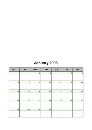 2008 Photo Calendar January