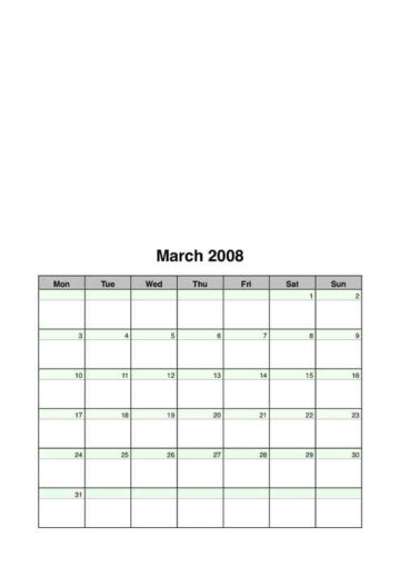 2008 Photo Calendar March
