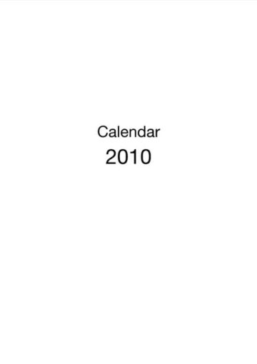 2010 Vertical Photo Calendar with Cover Cover