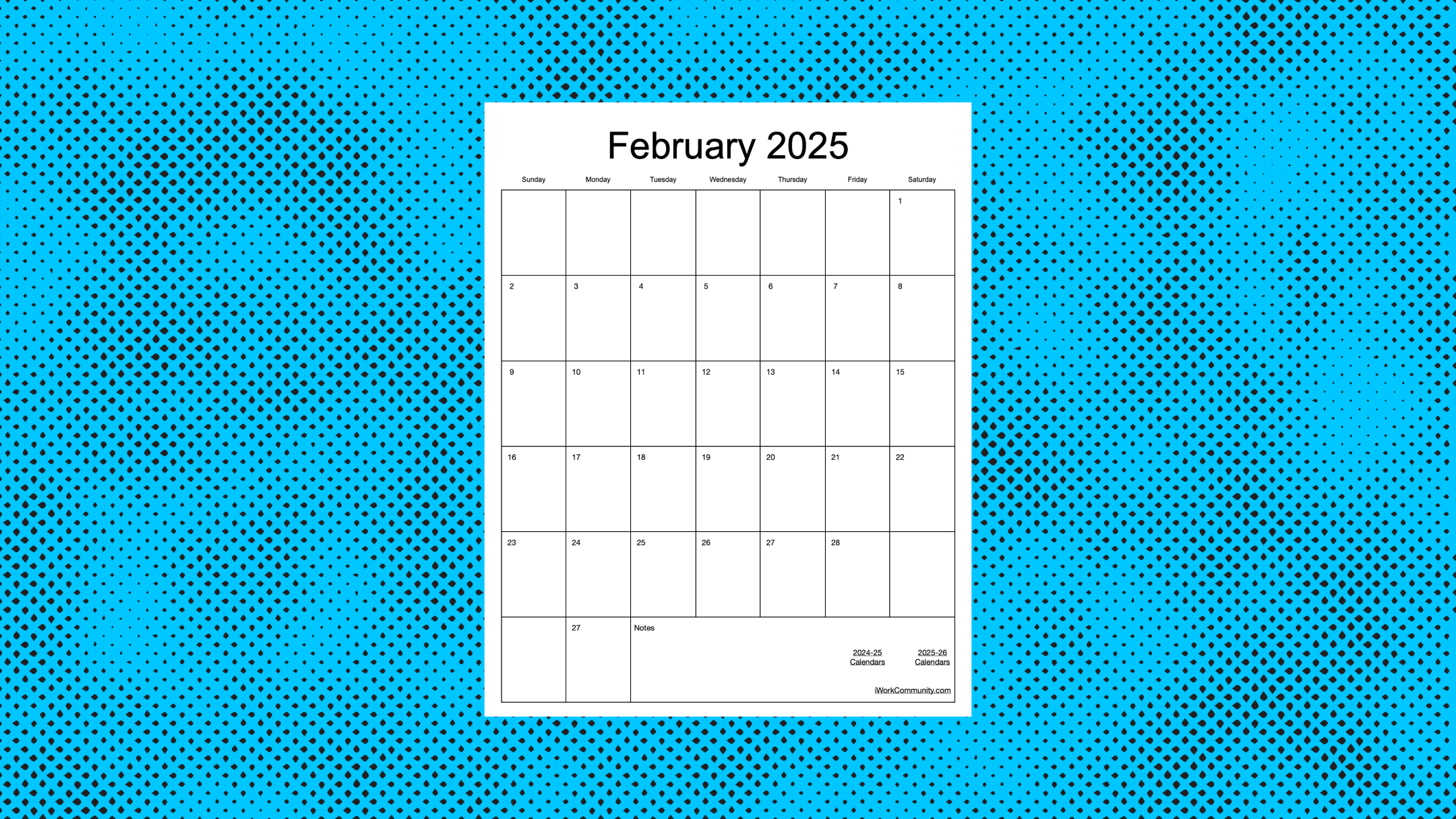 Vertical 2024-2025 Monthly School Year Calendar Template for Numbers