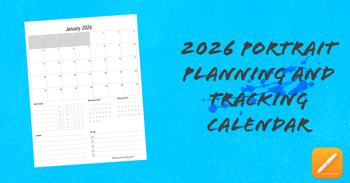 2026 Portrait Planning And Tracking Calendar Template For Pages 2026 Portrait Planning Calendar Pages 2 Facebook 