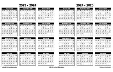Landscape 2023-2025 Two Year School Calendar Template