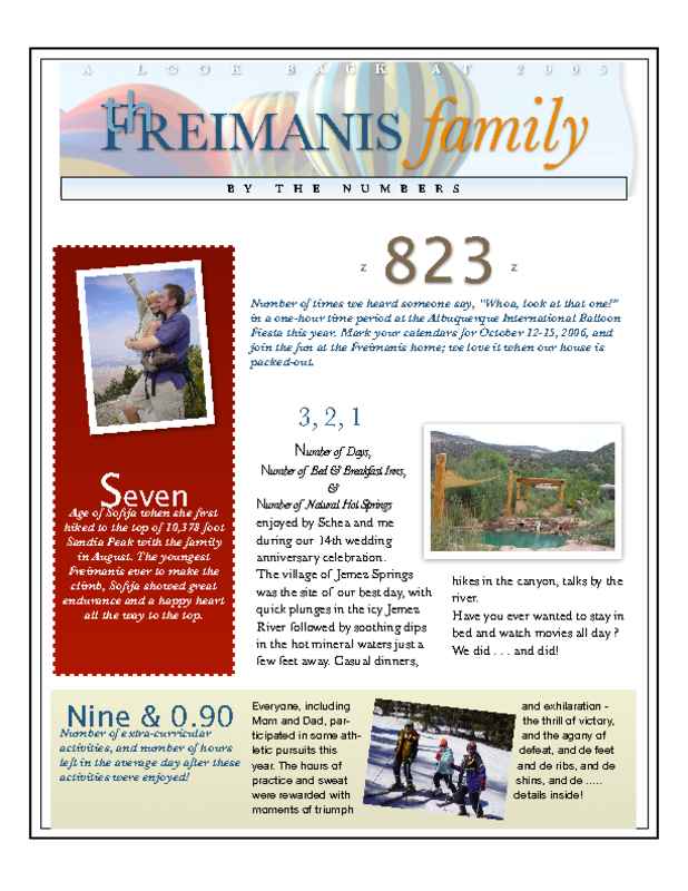 3-Page Family Newsletter Front