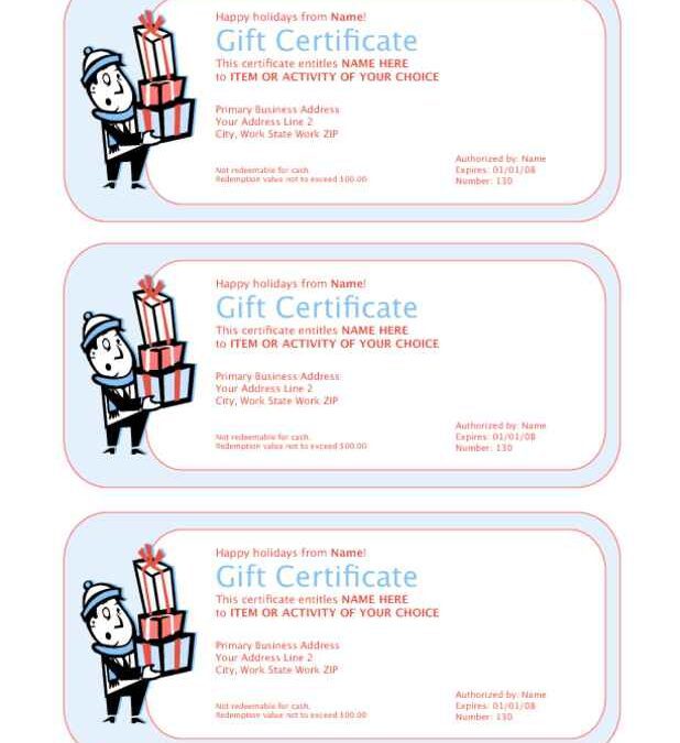 3-Up Holiday Gift Certificate