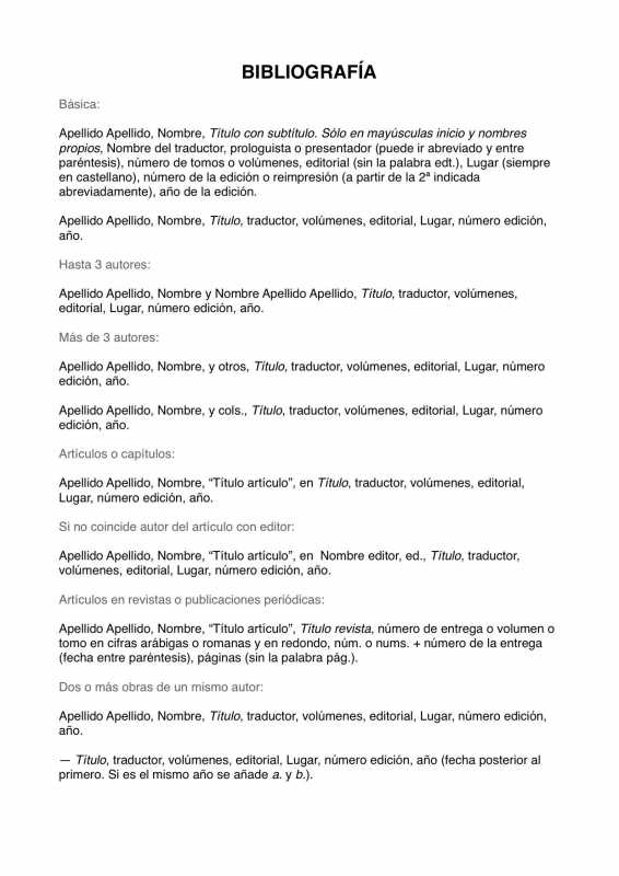 Bibliography Guide in Spanish