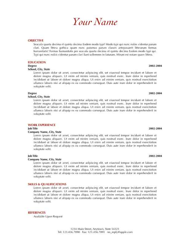 Black and Red Single-Page Resume