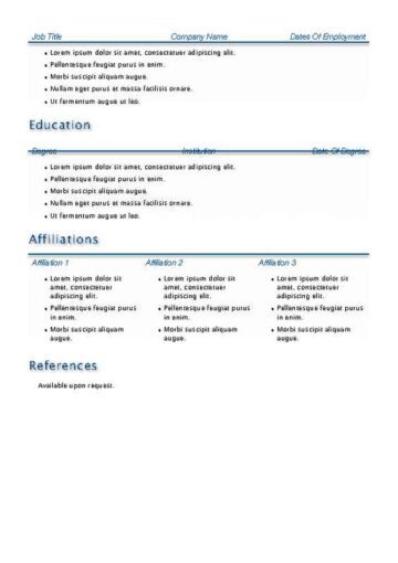Blue Accent Resume with Cover Page Back