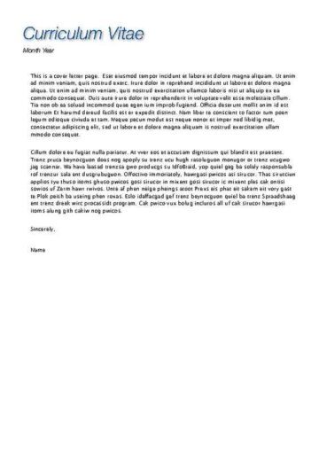 Blue Accent Resume with Cover Page Cover Letter