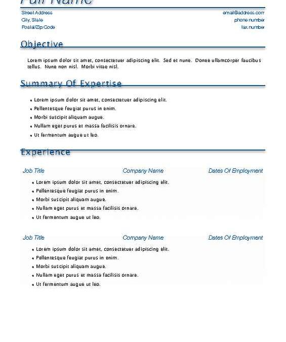 Blue Accent Resume with Cover Page - Blue Accent Resume With Cover Page Front 565x675 